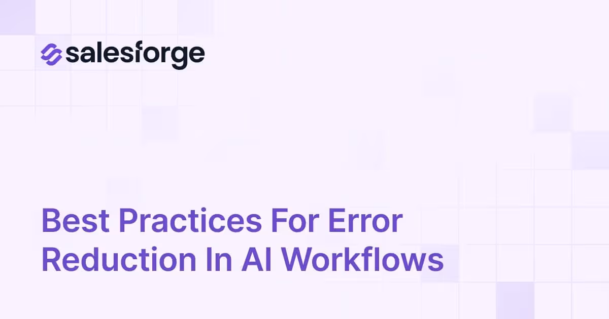 Best Practices for Error Reduction in AI Workflows