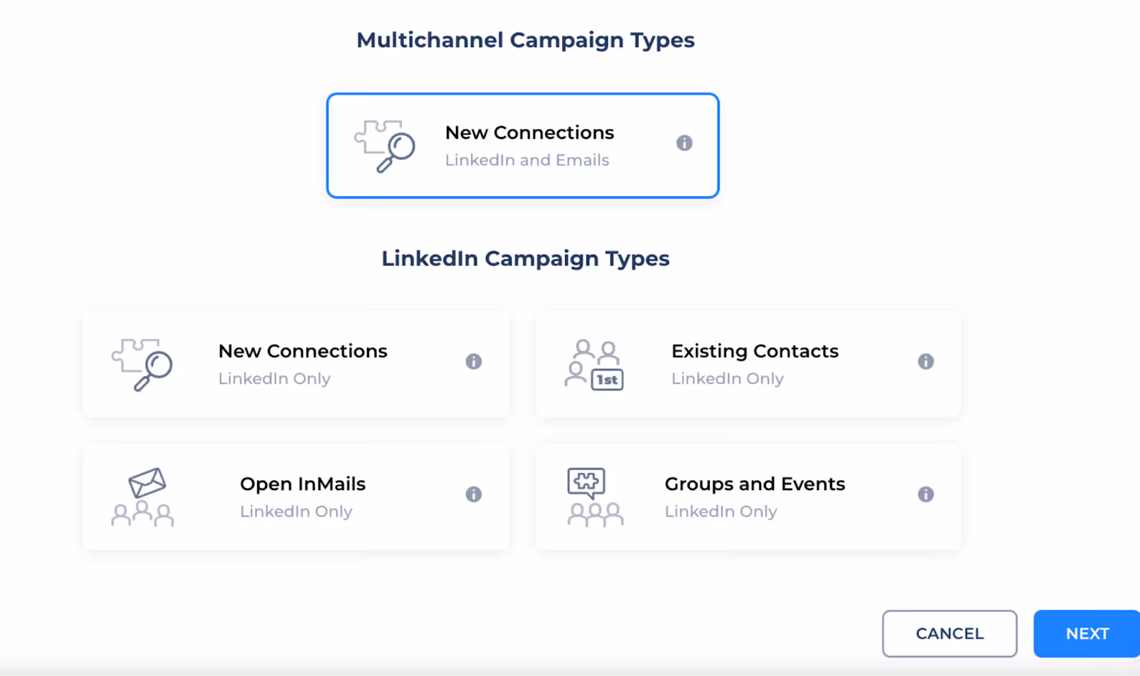 Add new connections in multichannel campaigns