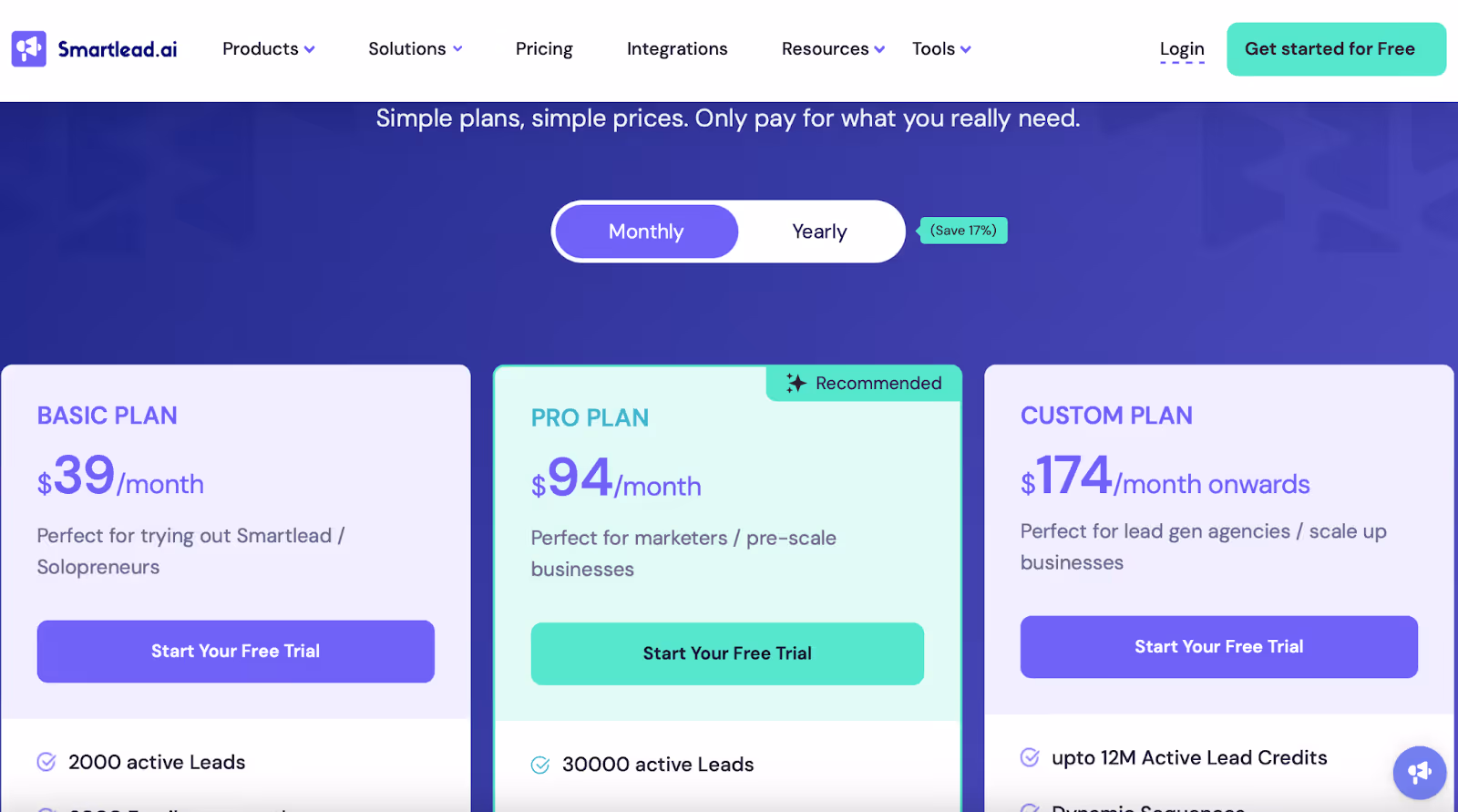 Smartlead.ai Pricing 