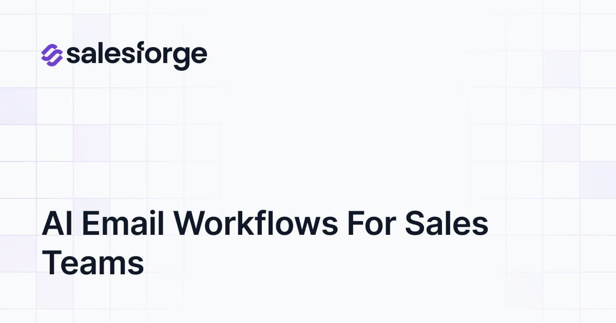 AI Email Workflows for Sales Teams