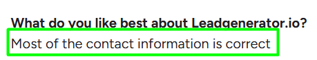 Leadgenerator.io G2 reviews