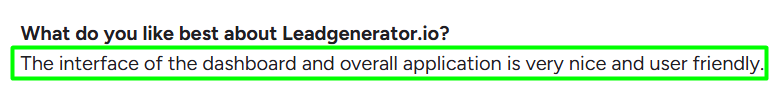 Leadgenerator.io G2 reviews