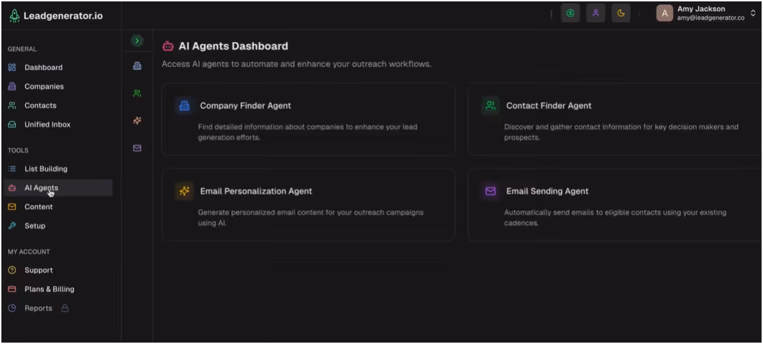 Autonomous AI Agents in Leadgenerator.io