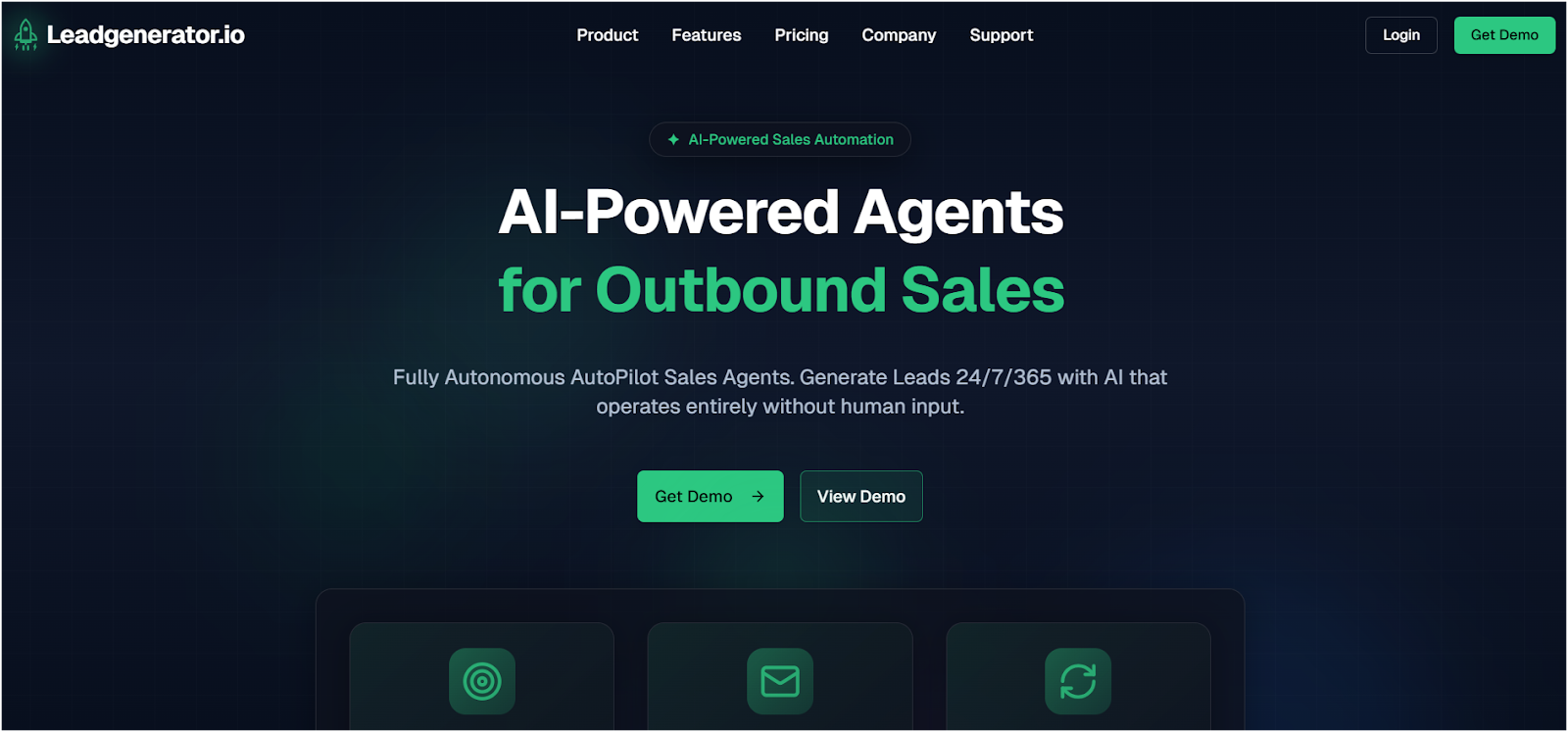 Leadgenerator.io Homepage