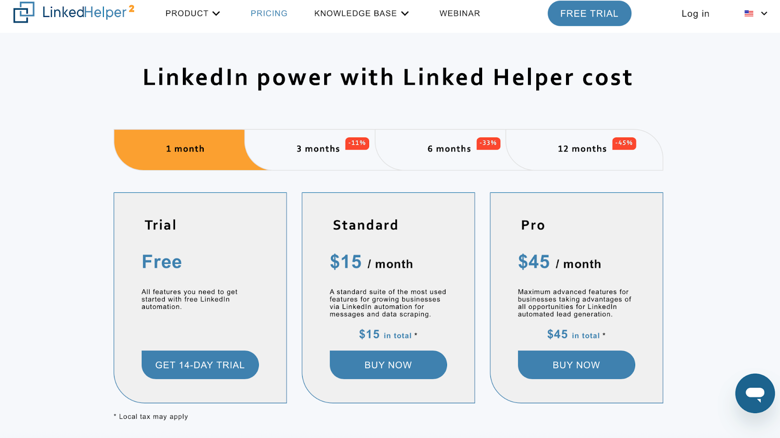 Linked Helper pricing