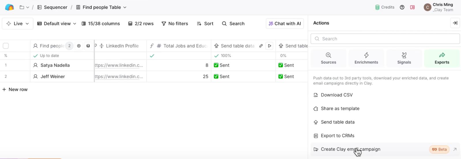 Clay sequencer email campaign
