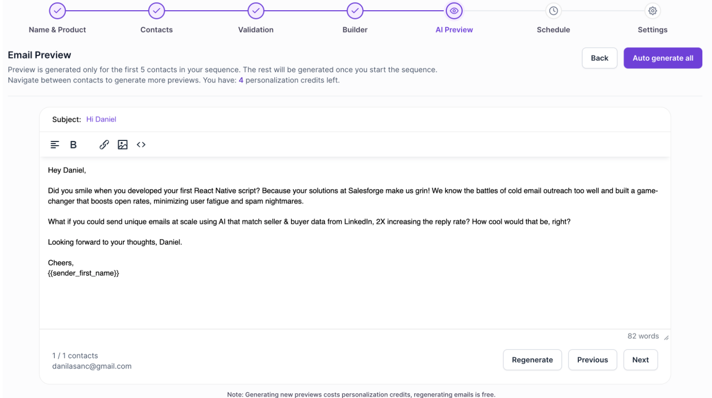auto-generate your emails