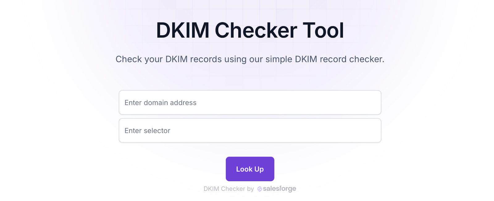 A DKIM Checker Tool by Salesforge for checking DKIM records.