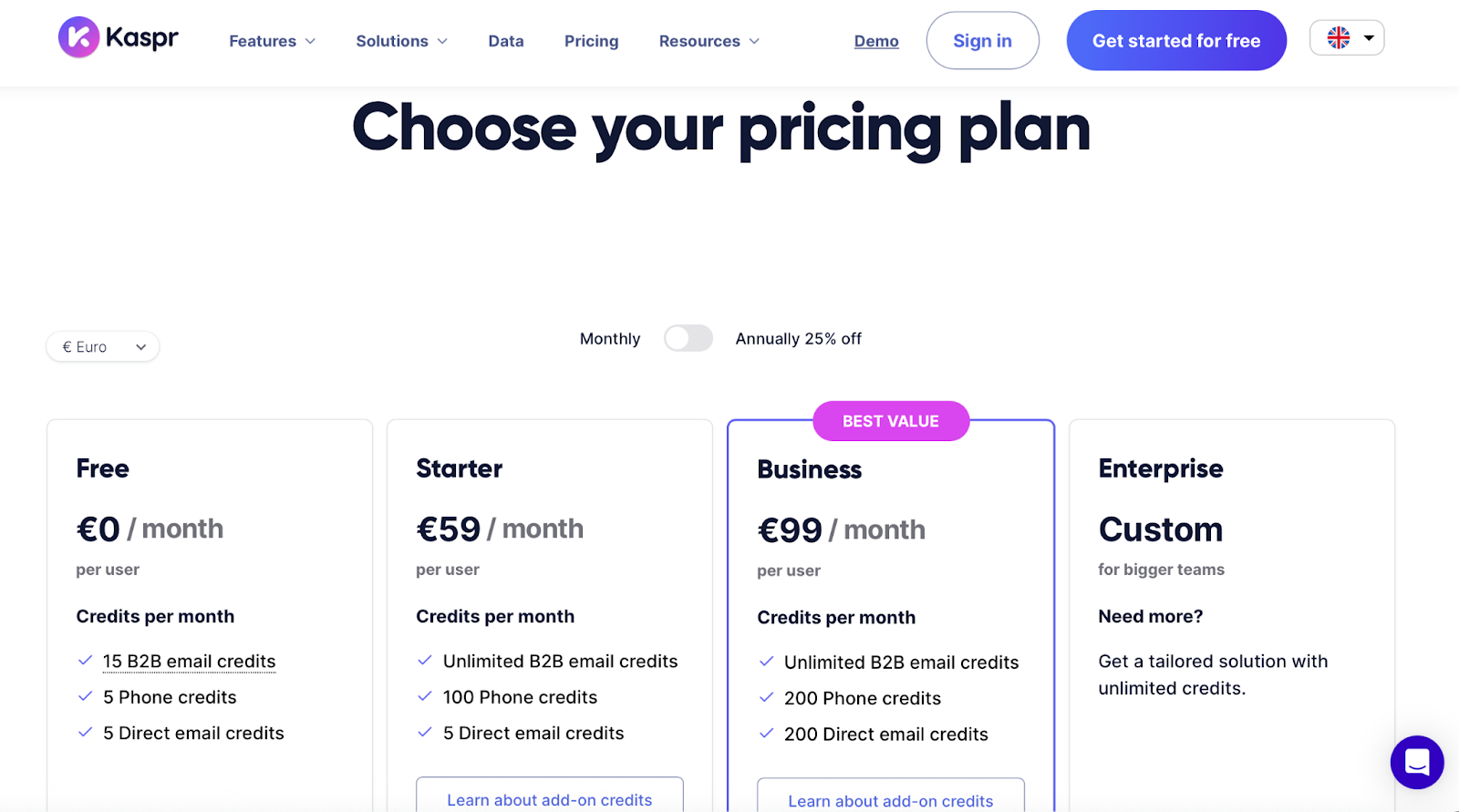 Kaspr Pricing