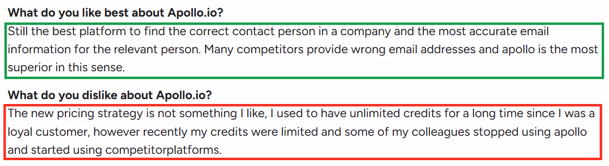 Apollo review on its Data Quality and Pricing 
