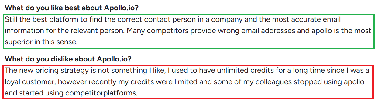 Apollo review on its Data Quality and Pricing 
