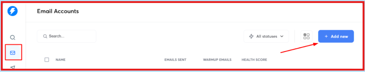 Add email account on Instantly