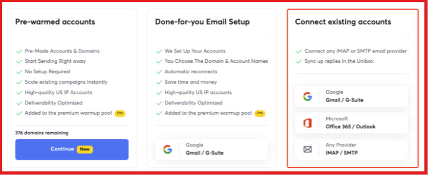 Connect any IMAP or SMTP email provider 
