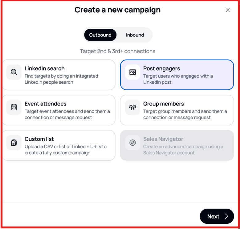 Create a new campaign on Aimfox