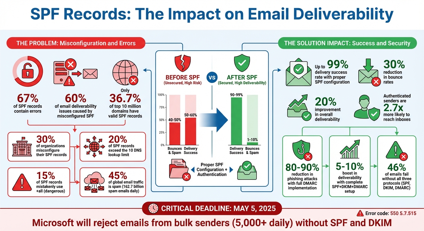 SPF Email Authentication Statistics and Impact on Deliverability