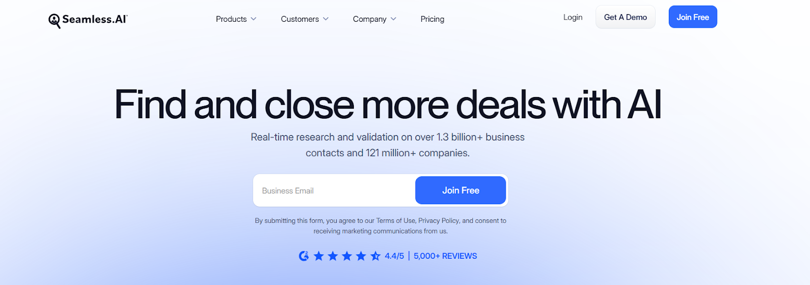 Seamless.ai homepage