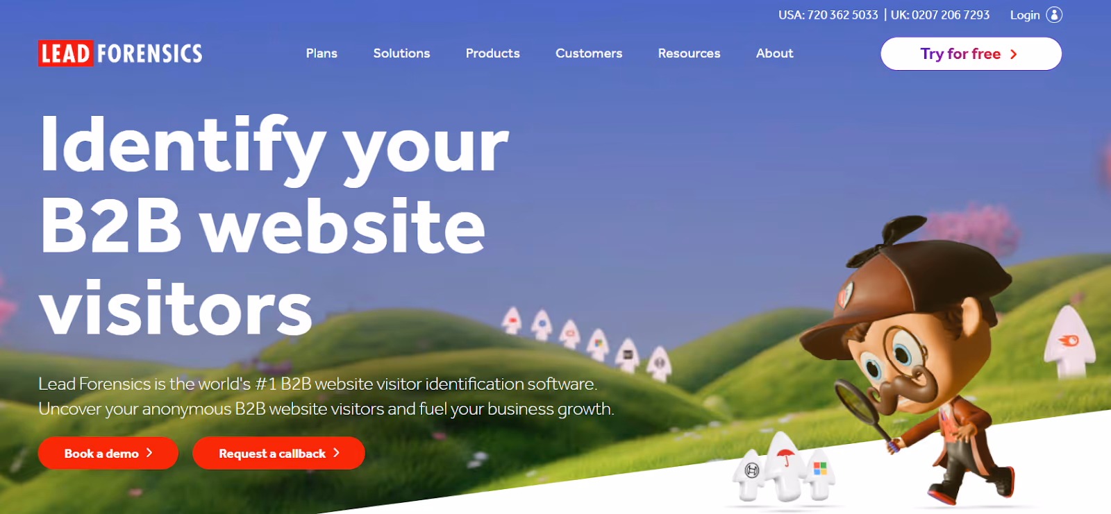 Lead Forensics homepage