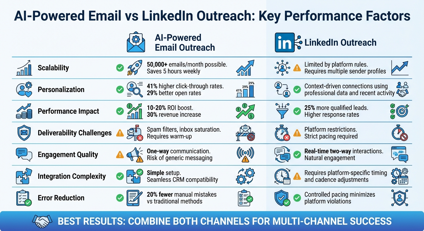AI-Powered Email vs LinkedIn Outreach: Performance Comparison