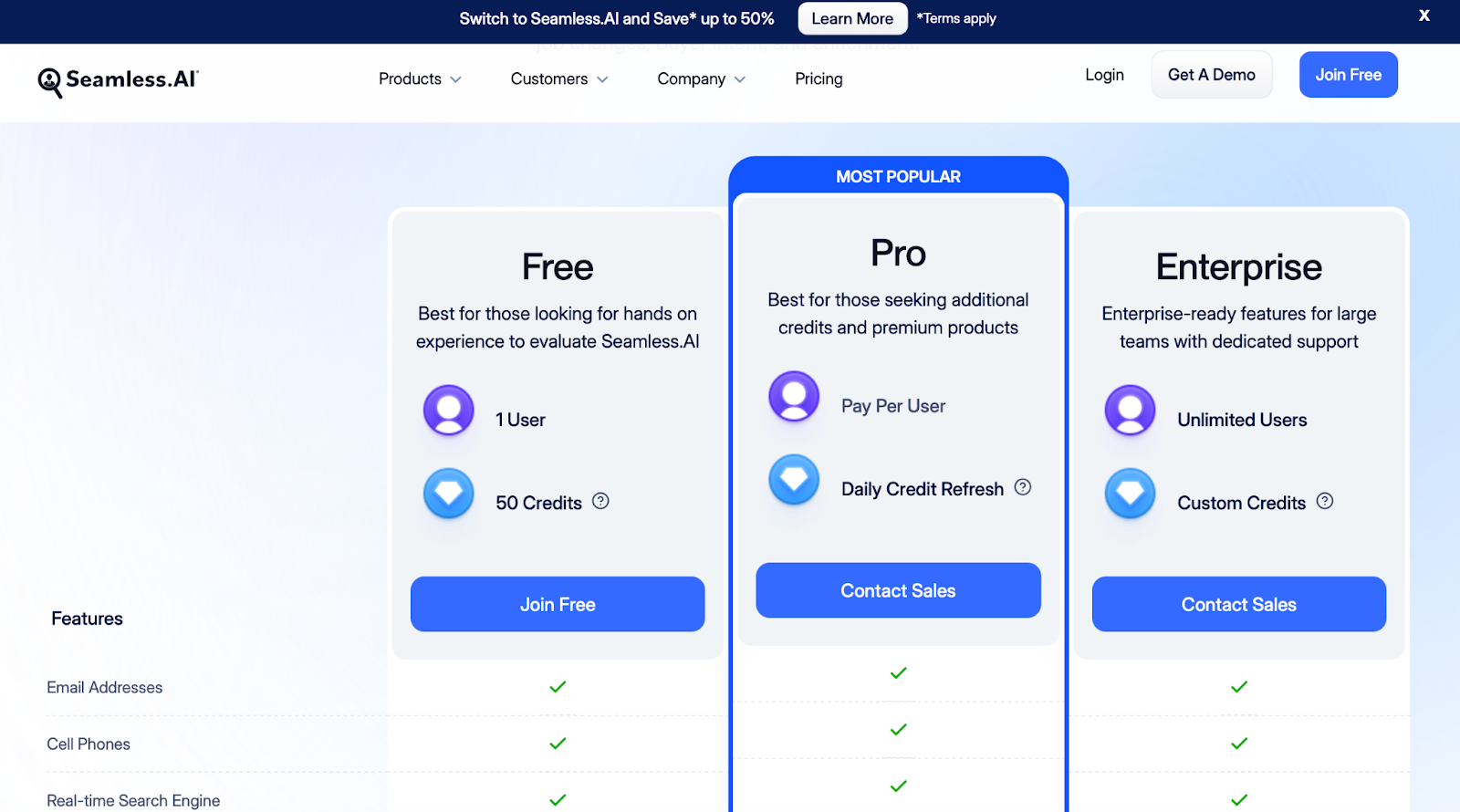 Seamless.ai pricing plans
