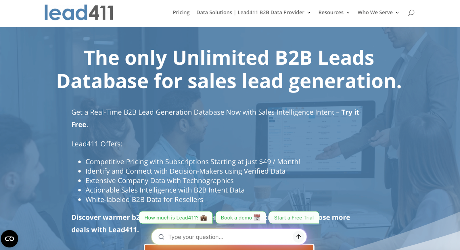 Lead411 homepage