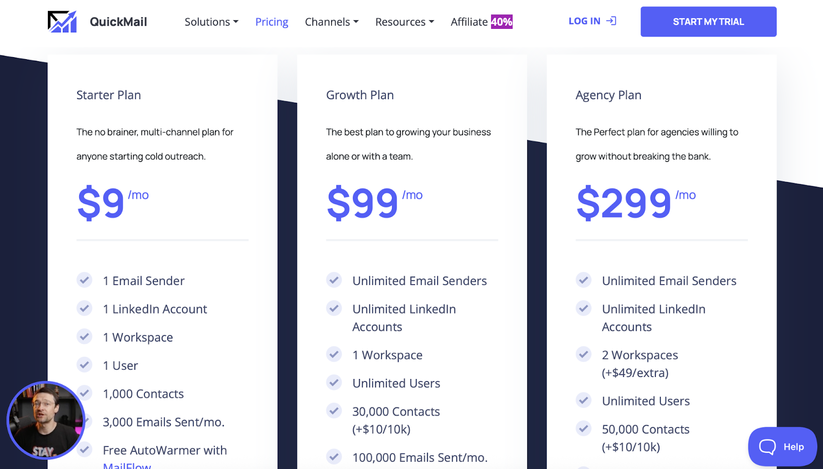 QuickMail pricing plans
