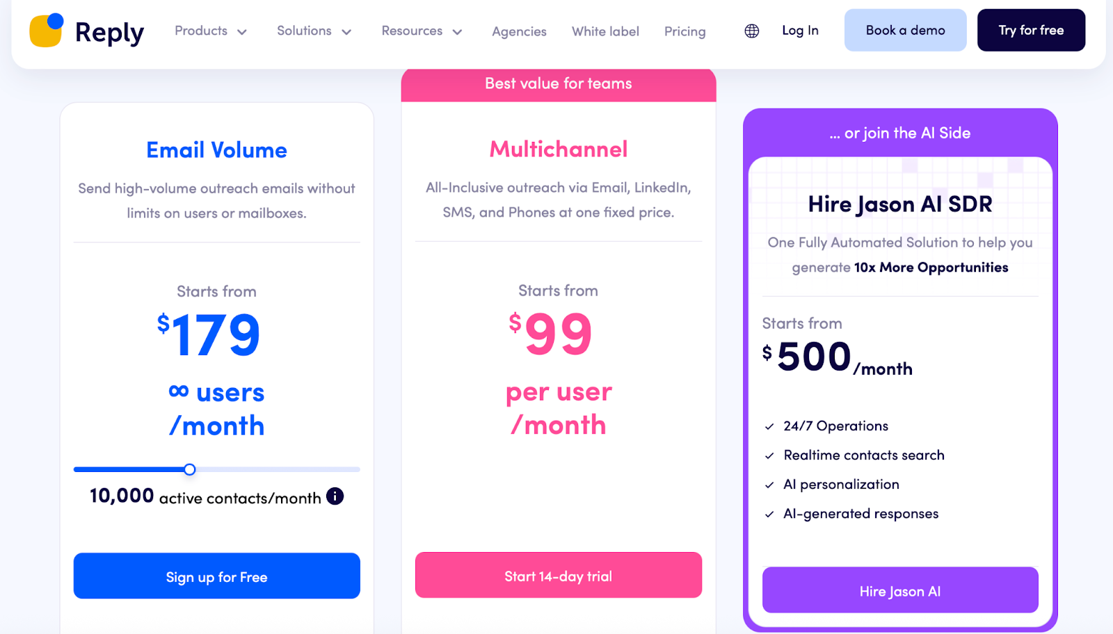 Reply.io Pricing