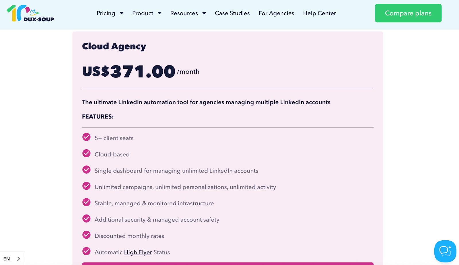 Dux Soup Pricing for Agencies