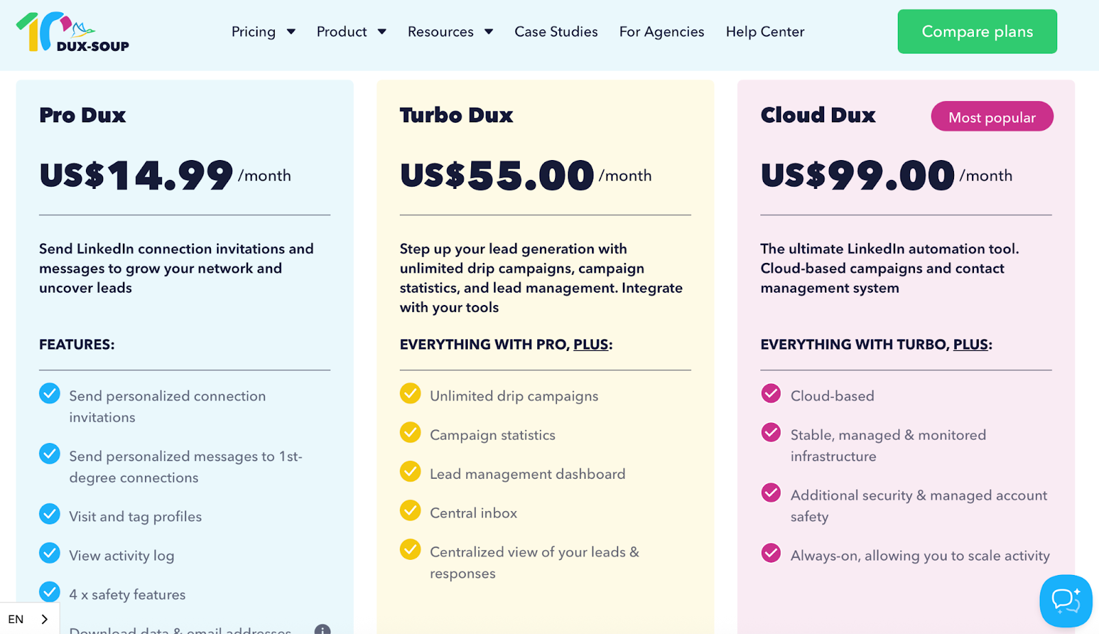 Dux Soup Pricing for individuals