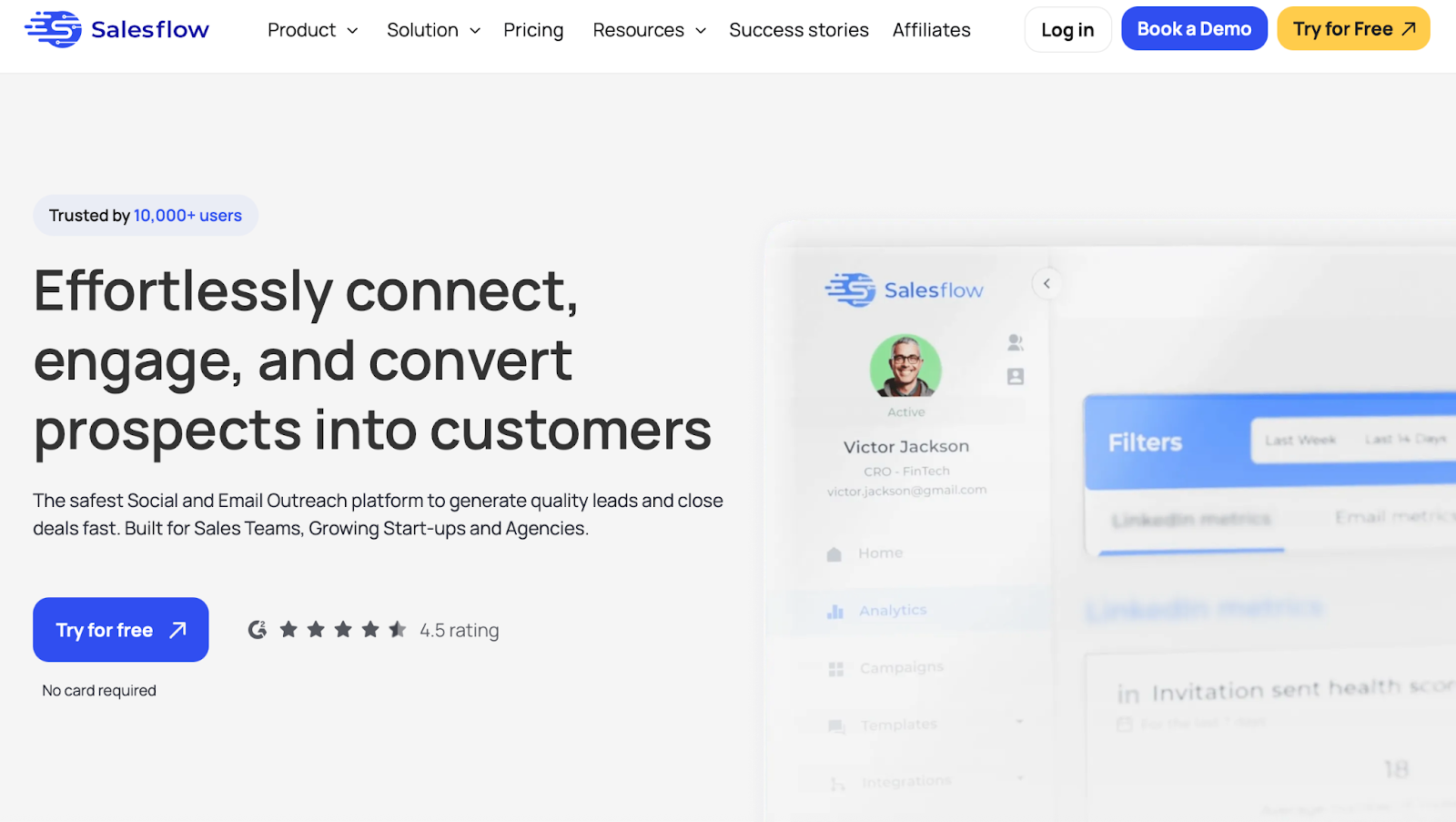 Salesflow Homepage 