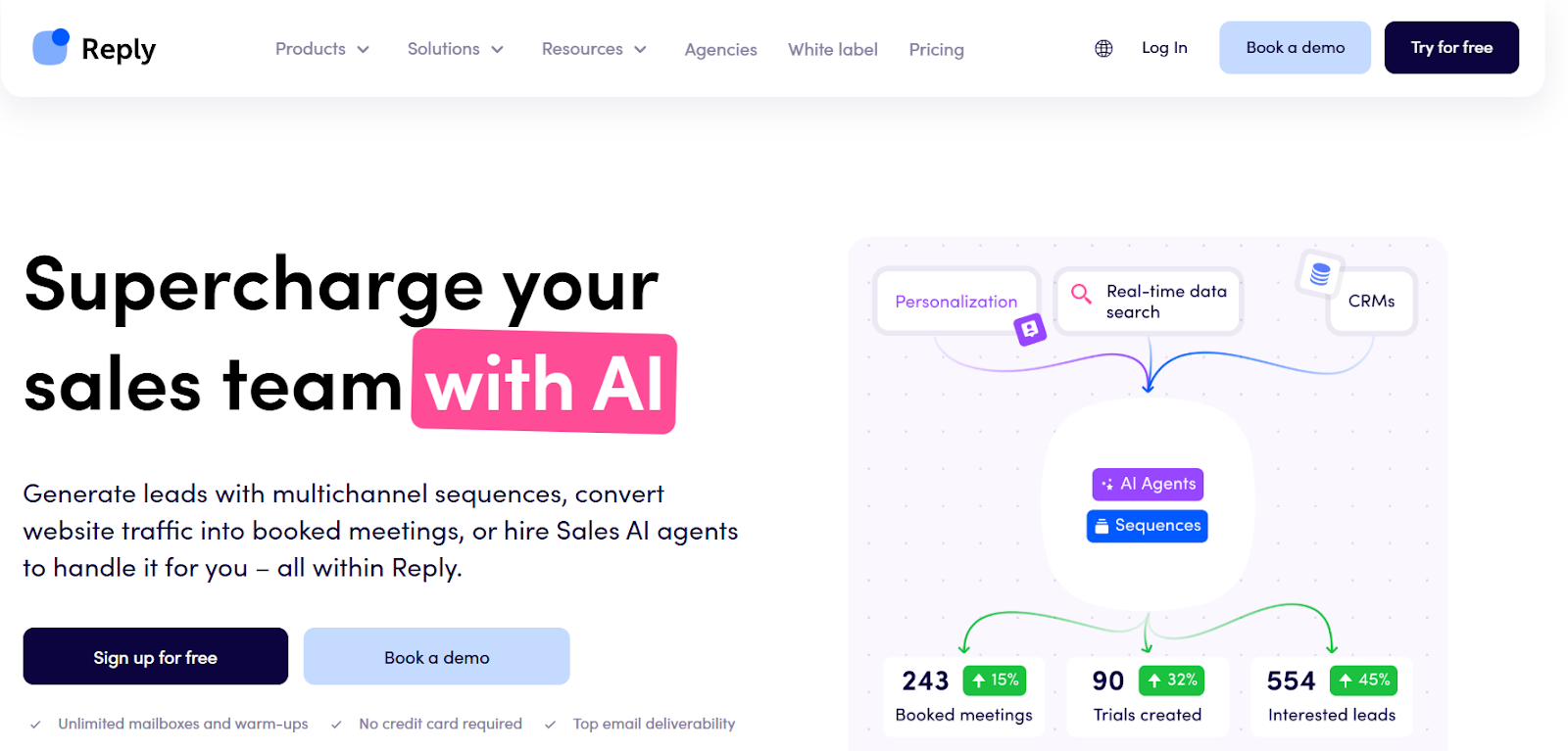 Reply.io homepage