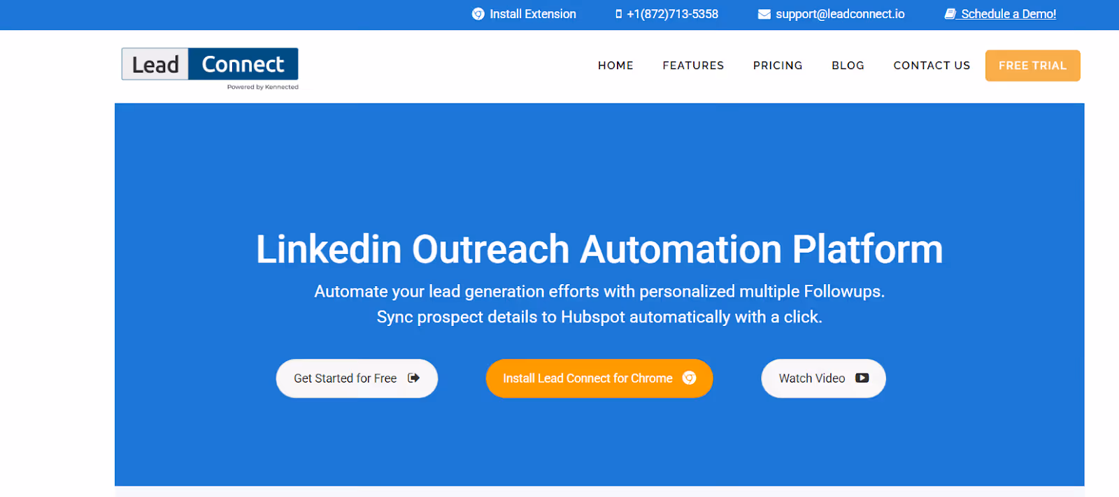 LeadConnect homepage
