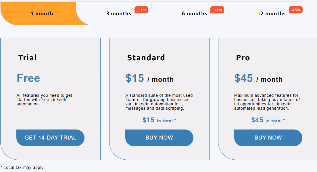 LinkedHelper pricing