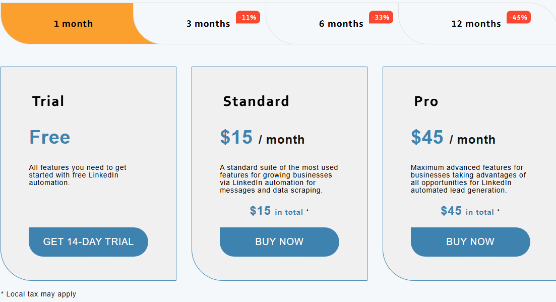 LinkedHelper pricing