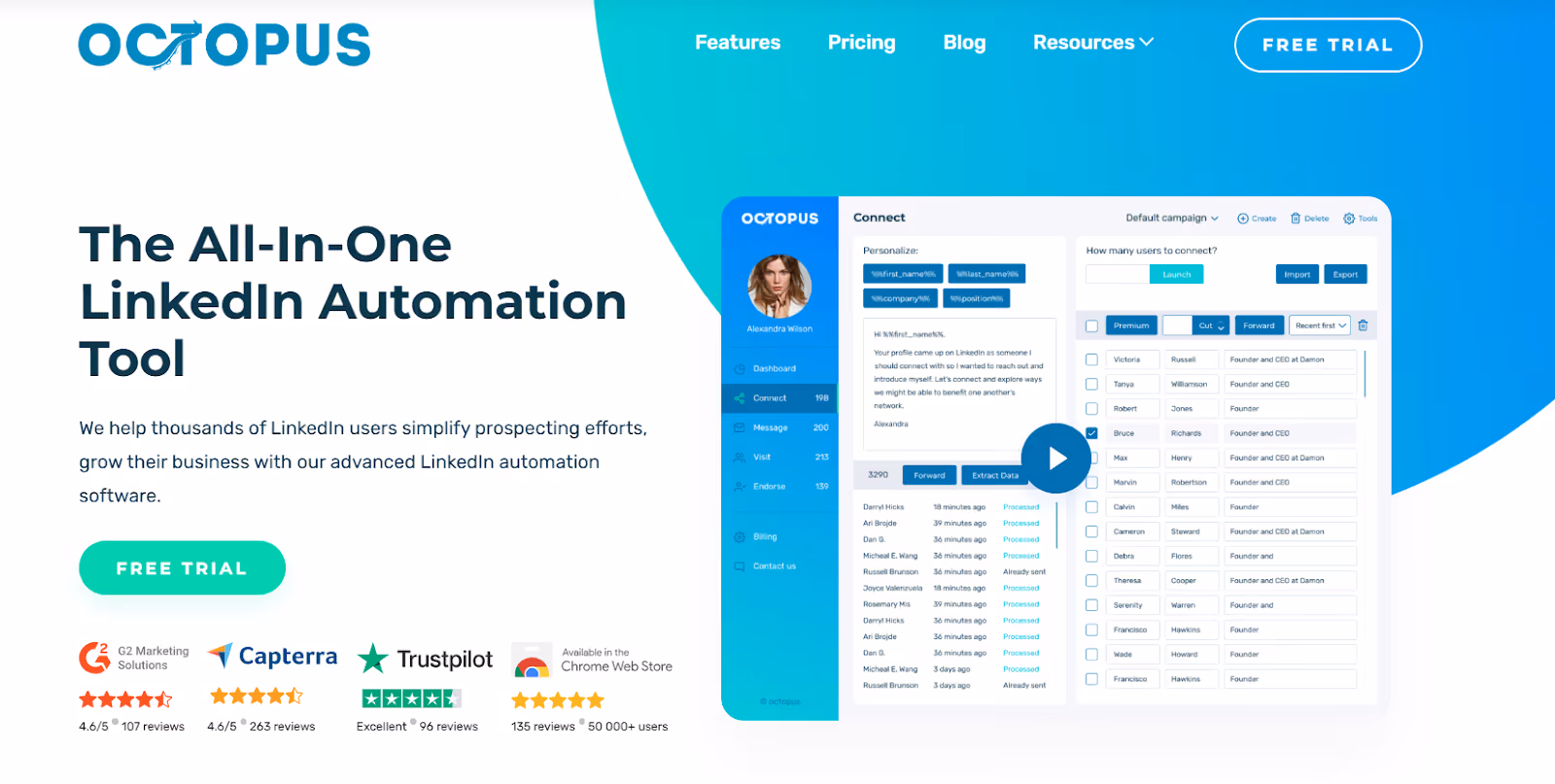 Octopus CRM homepage
