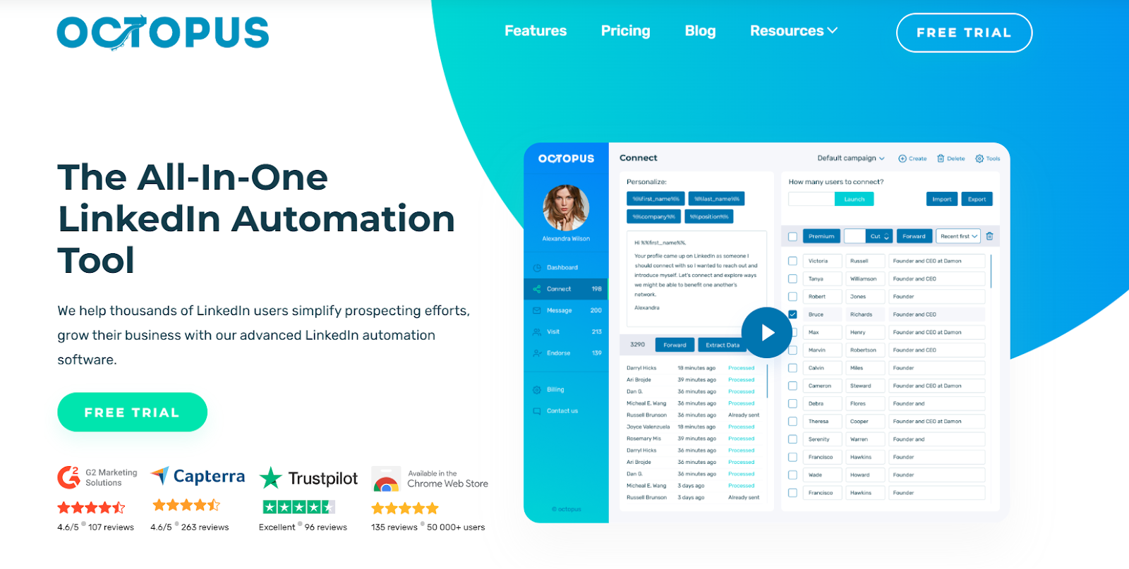 Octopus CRM homepage