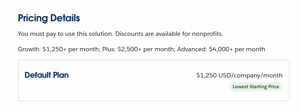 Salesforce Pardot pricing