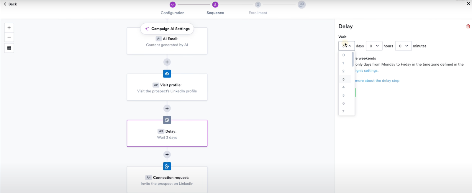 Overloop delay feature