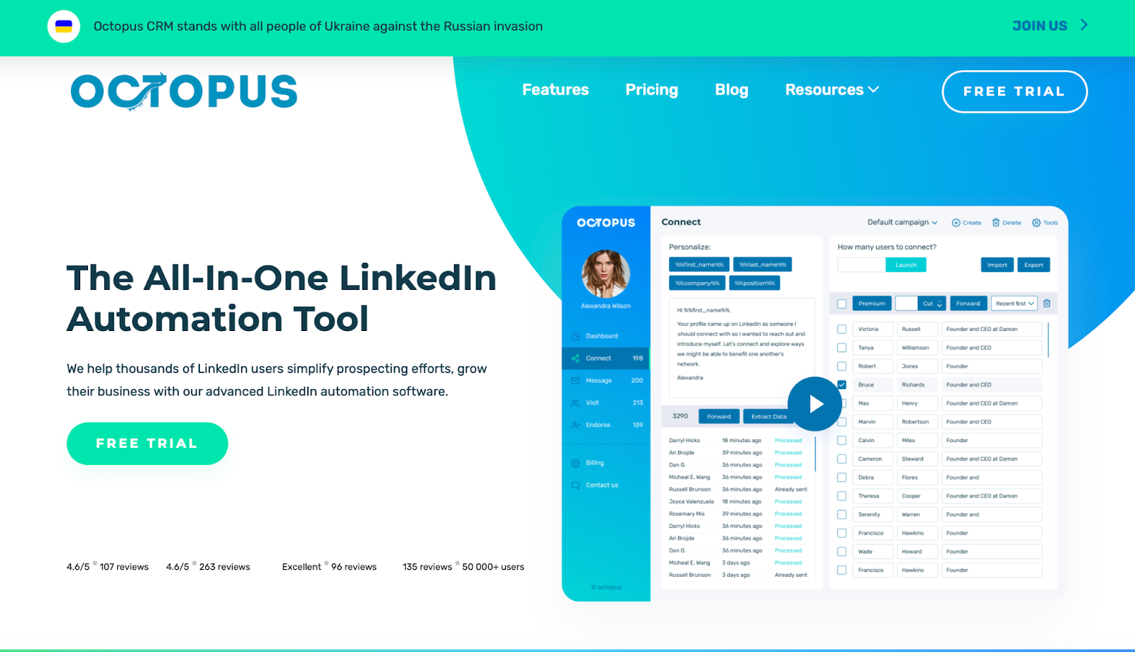 Octopus CRM Homepage