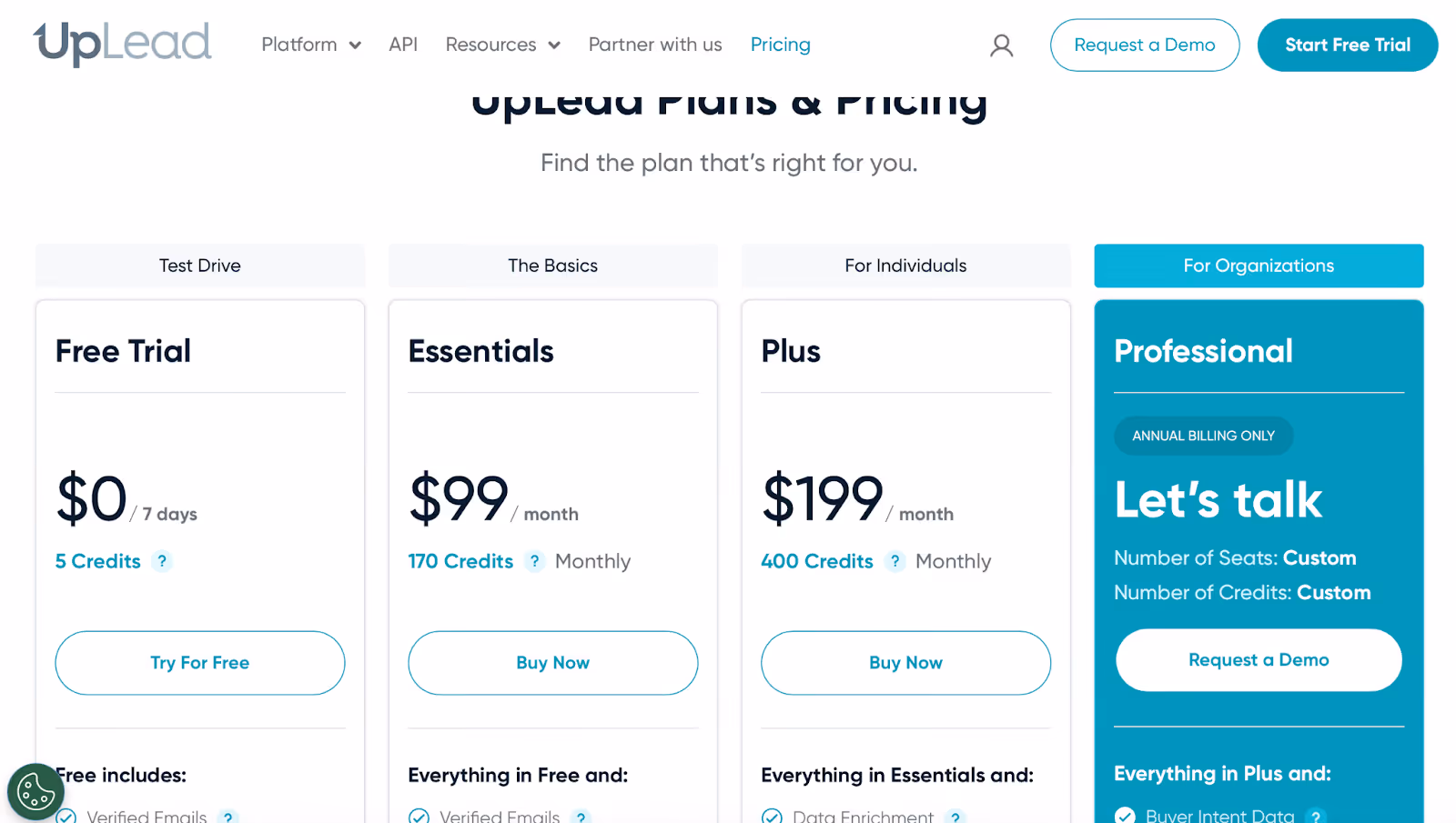 UpLead Pricing