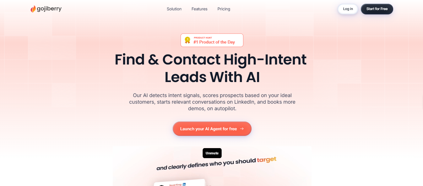 This Image shows Gojiberry Homepage