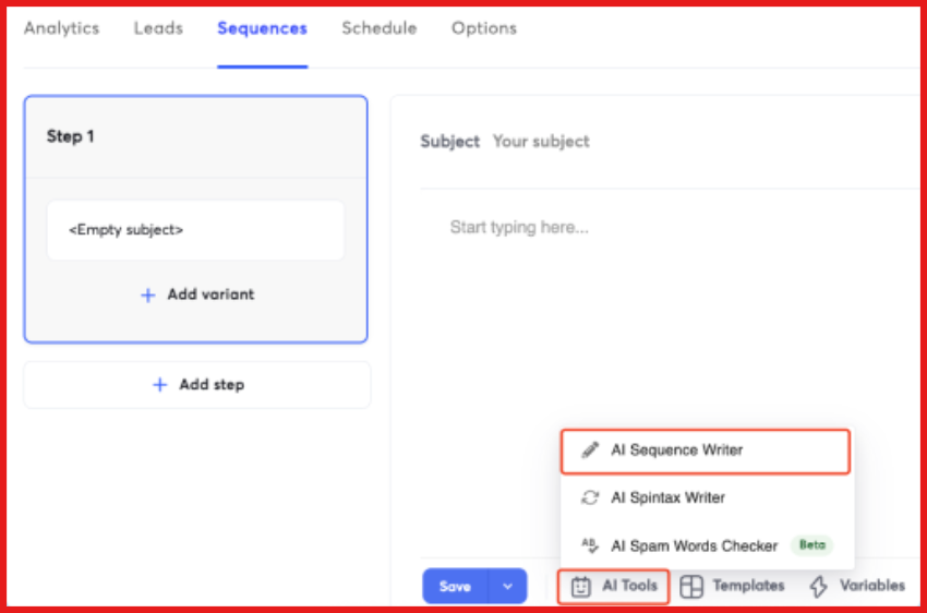 Instantly AI sequence generator