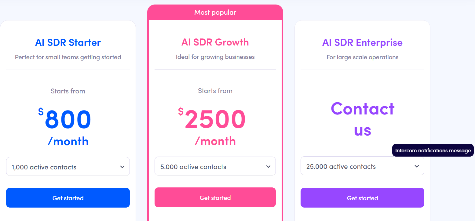 Jason AI SDR pricing