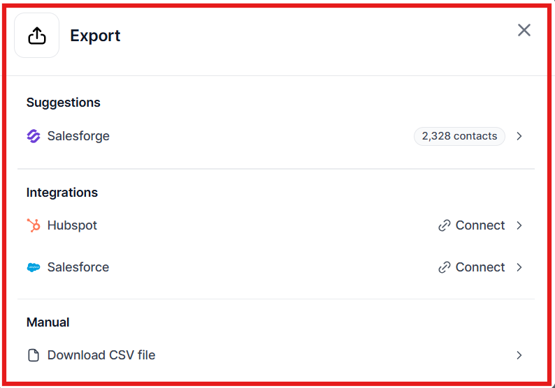 Export to Salesforge