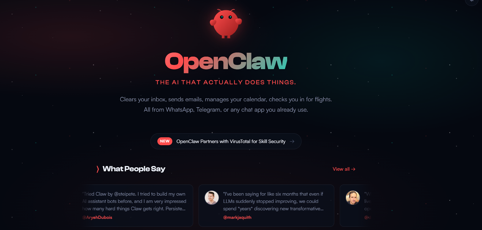 OpenClaw homepage
