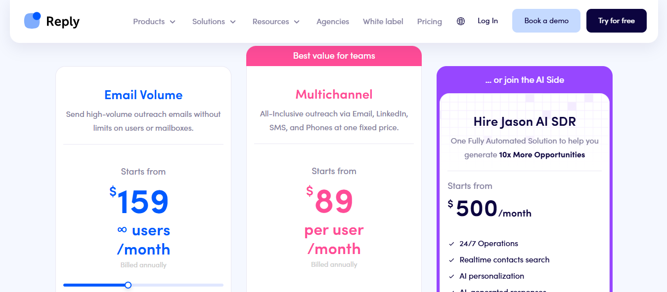Reply.io Pricing
