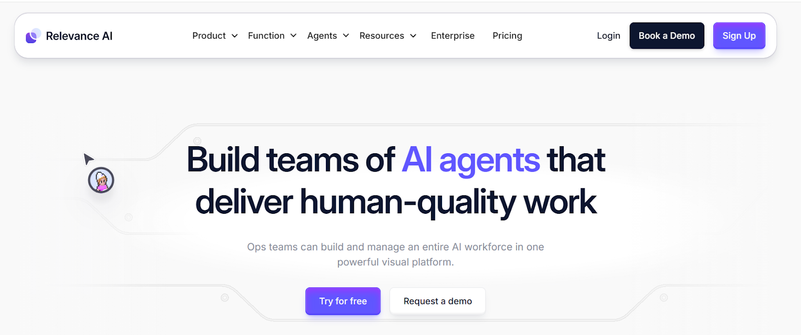 Relevance AI homepage