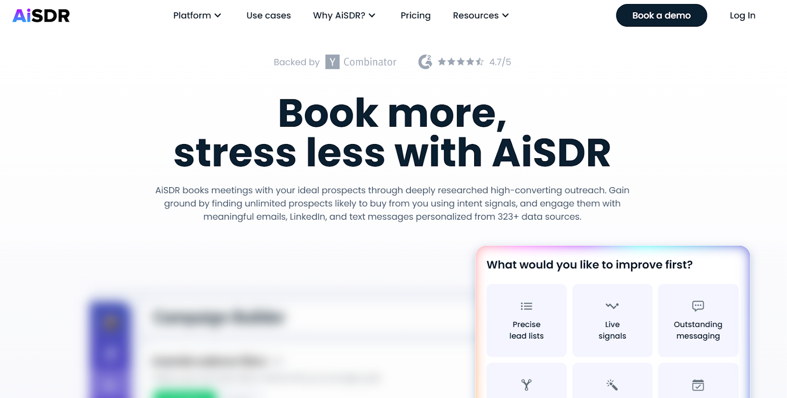 AiSDR homepage