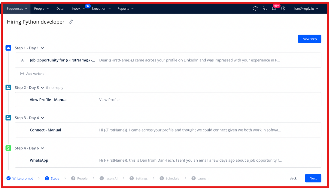 Build multichannel sequences by Jason AI SDR