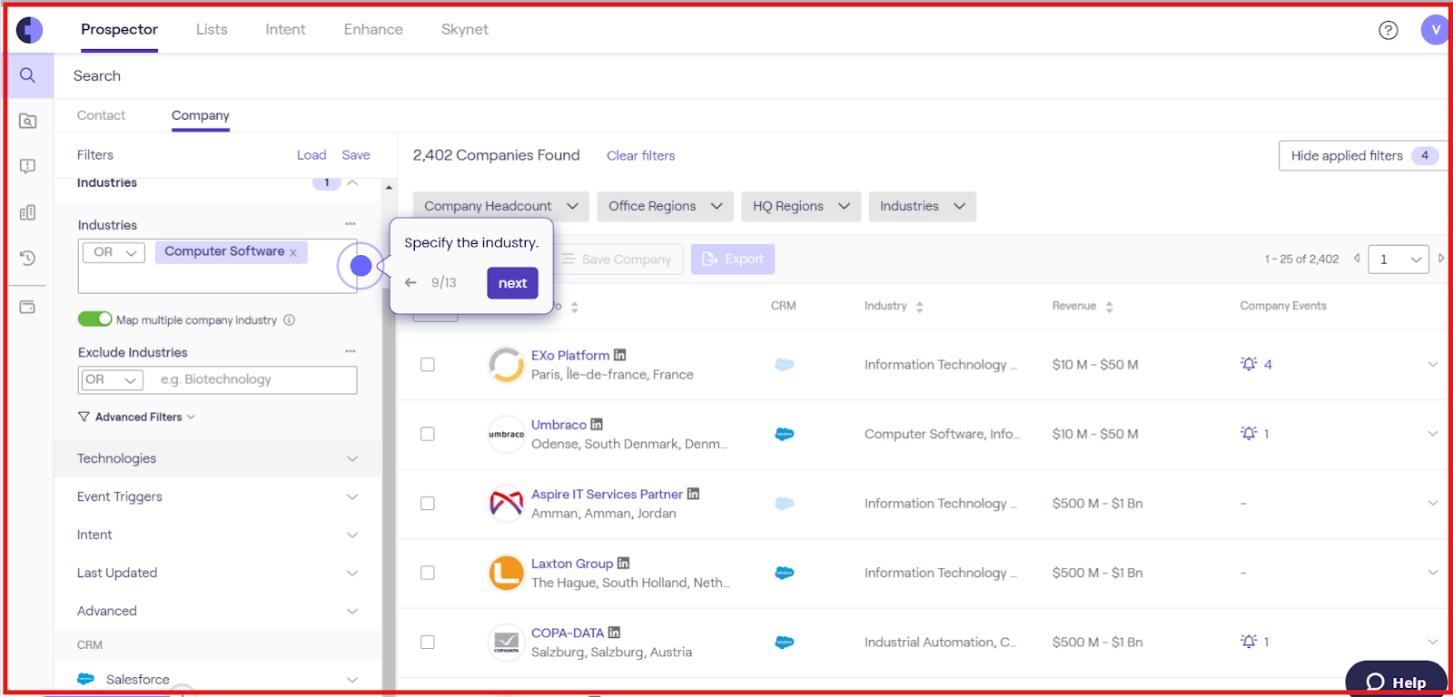 Go to Prospector on Cognism