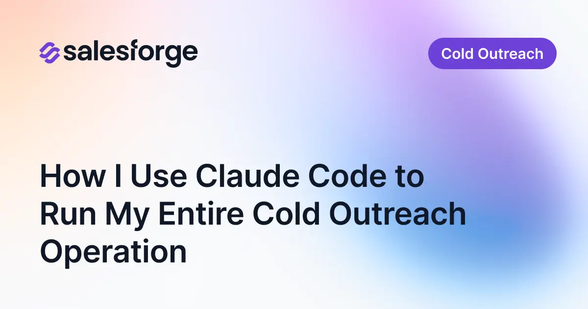 How I Use Claude Code to Automate My Entire Cold Email Operation